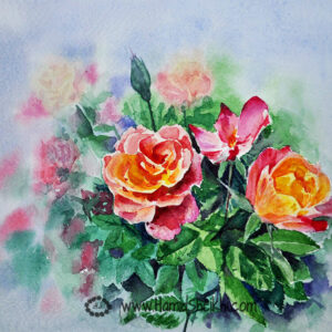 نقاشی گل های رز