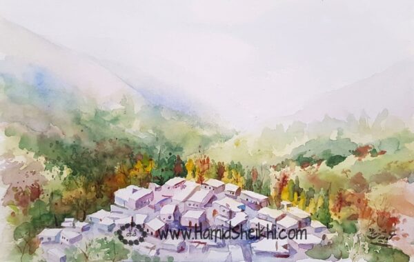 نقاشی ابرنگ روستای وردیج