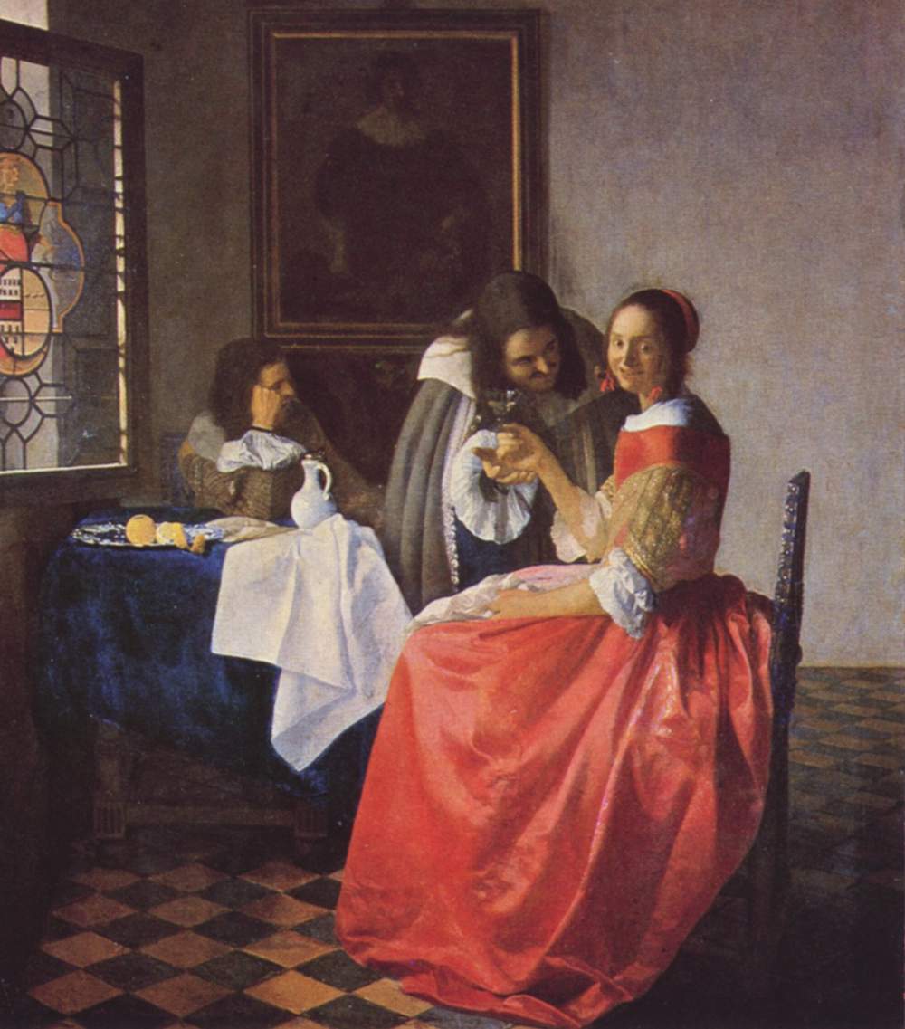دختری با لیوان شراب